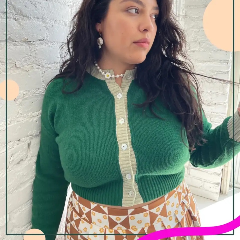 pastiche green cardigan